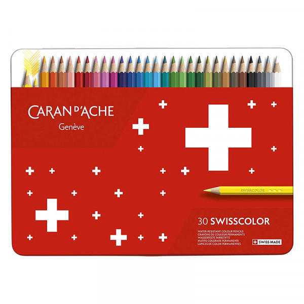 Boite de 30 crayons de couleur permanents - Caran d'Ache