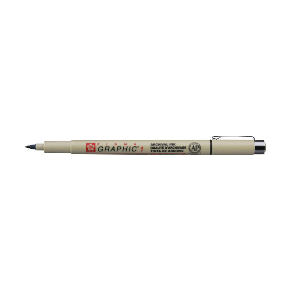 Lot de 10 feutres Pigma Micron et Graphic noir pointes de 0,05 à 3mm