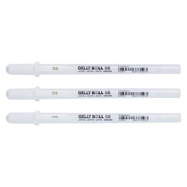 Etui De 3 Stylos Sakura Gelly Basic Real - Blanc - Sakura