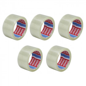 Lot de 5 rubans Emballage Transparent PP 66M X 50mm Tesa