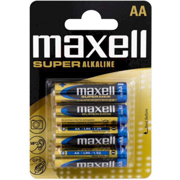 4 piles AA LR6 Maxell Super Alkaline