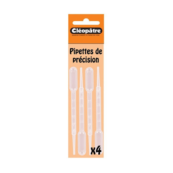 Lot de 4 pipettes en plastique de précision Cléopâtre
