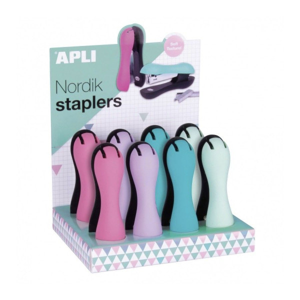 Agrafeuse de bureau ergonomique Apli coloris pastel agrafe 40 feuilles