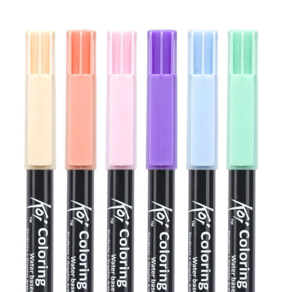 Etui de 6 feutres pinceaux Koi Coloring Brush Pen Sweet colours Sakura