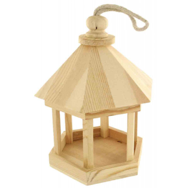 Kiosque mangeoire pour oiseaux en bois à suspendre