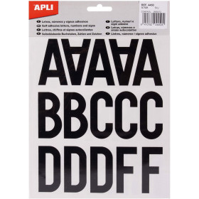 Lettres adhésives noires 50mm Apli