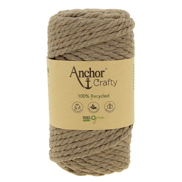 Pelote de fil pour macramé Anchor Crafty coton polyester cannelle