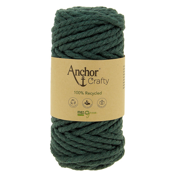 Pelote de fil pour macramé Anchor Crafty coton polyester vert forêt
