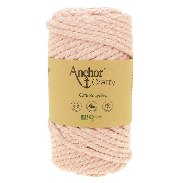 Pelote de fil pour macramé Anchor Crafty coton polyester rose