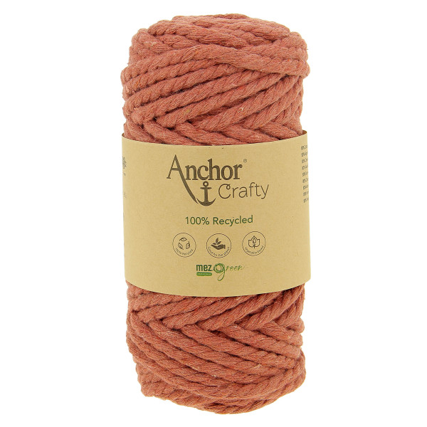 Pelote de fil pour macramé Anchor Crafty coton polyester rouge brique