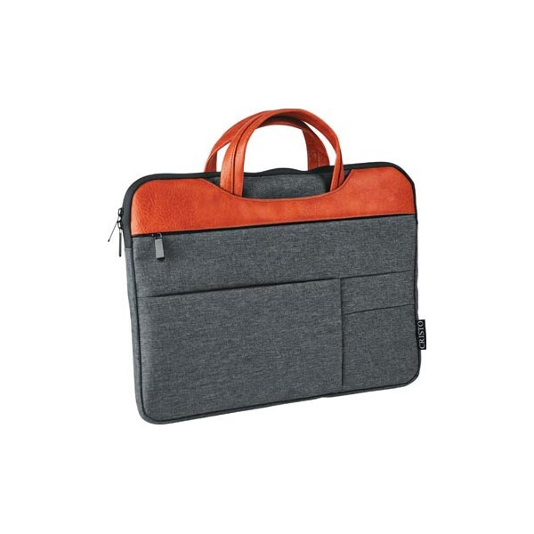 Pochette ordinateur pc portable 15,6 pouces gris avec poignées Cristo