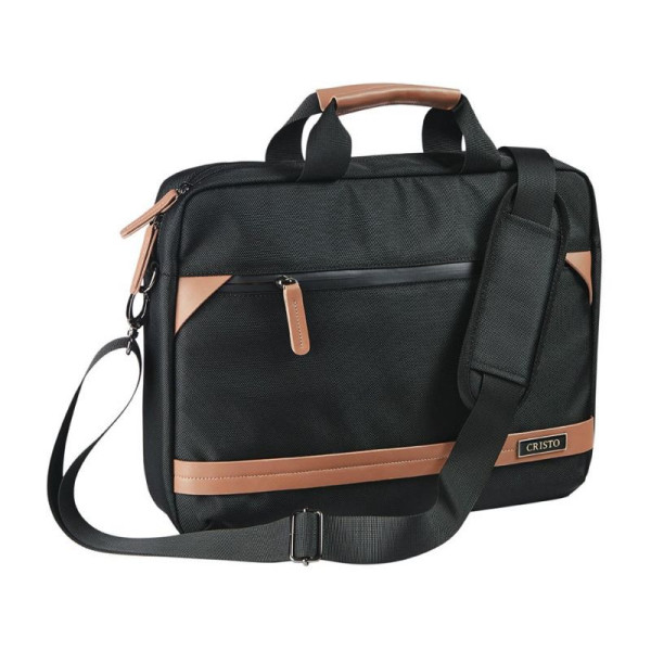 Sacoche pour pc portable 15,6 pouces noir pet recyclé Cristo