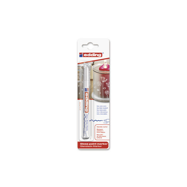 Marqueur peinture brillante Edding 751 blanc pour verre métal et plastique 1-2mm