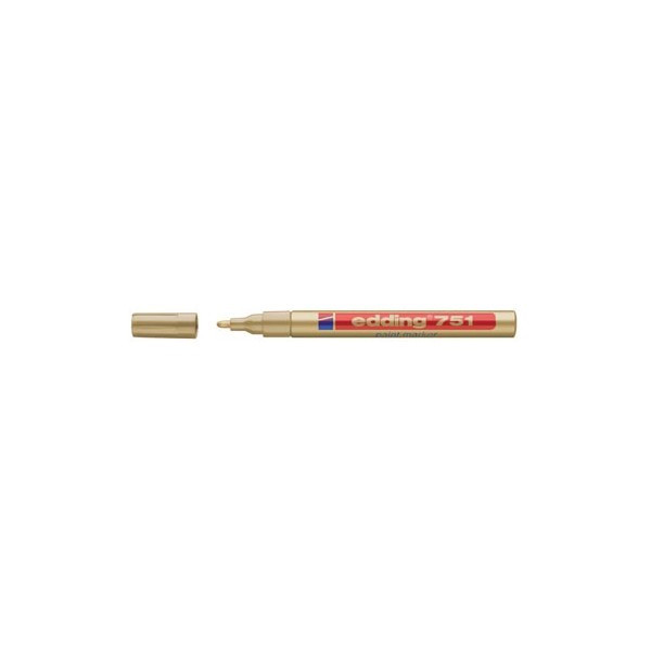 Marqueur peinture brillante Edding 751 or pour verre métal et plastique 1-2mm