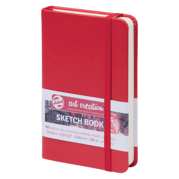 Carnet Croquis 9x14 cm - 80 feuilles - 140G - rouge- Royal Talens | Artmania