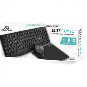 Pack clavier souris tapis sans fil pour ordinateur pc Advance Elite Wireless Combo