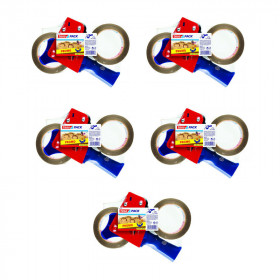 Lot de 5 dévidoirs en métal + 2 rouleaux de rubans adhésif Tesa Basic Havane