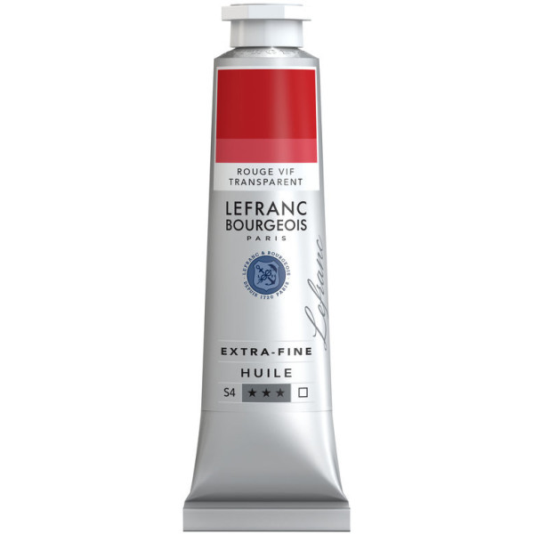 photo-Peinture à l'huile - Extra-fine - Rouge vif transparent - 815 - Lefranc Bourgeois - 40ml