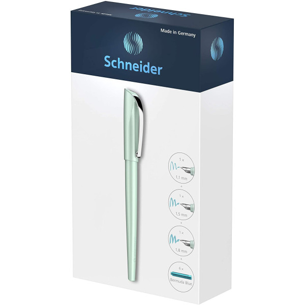 Stylo plume de calligraphie 3 épaisseurs de plumes avec cartouches Schneider Callissima