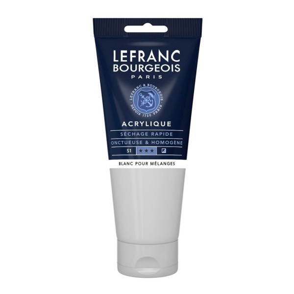 Peinture Acrylique en tube - Blanc pour mélanges - 200ml - Lefranc & Bourgeois