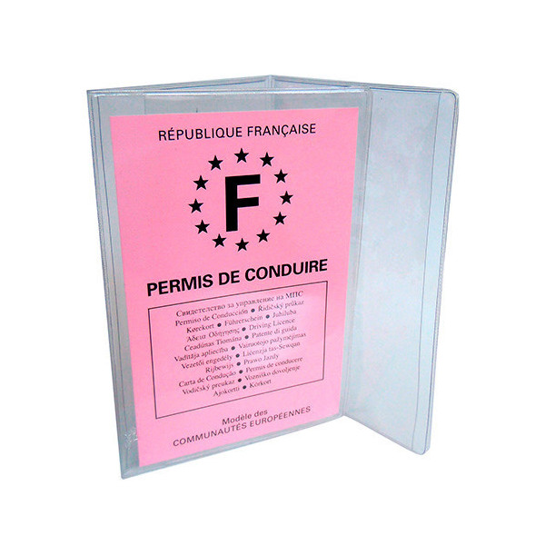 Etui pour permis de conduire plastique transparent