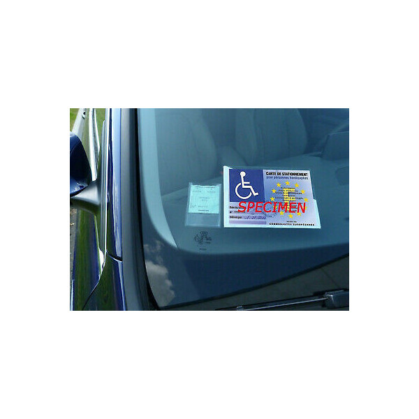 Porte carte de stationnement adhésif pour personnes handicapées