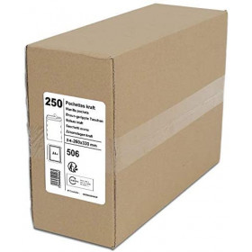 Carton de 250 enveloppes kraft brun auto-adhésif 260x330mm 506 GPV