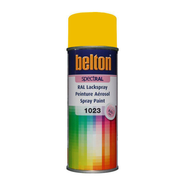 Bombe de peinture Belton Spectral RAL1023 Jaune signalisation 400ml