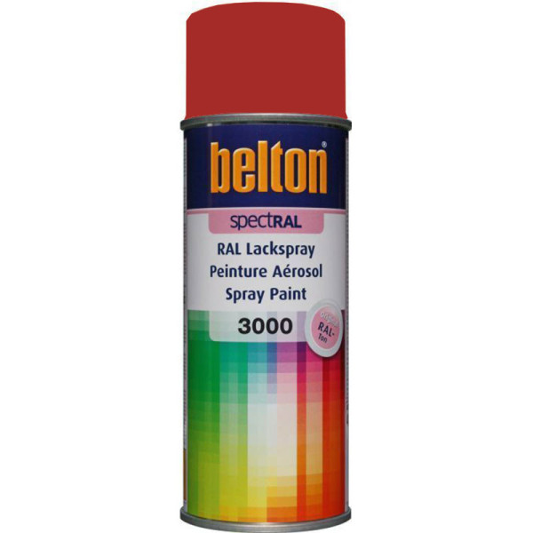 Bombe de peinture Belton Spectral RAL 3000 Rouge feu 400ml
