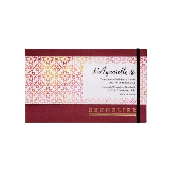 Carnet Aquarelle entoilé spirale 13 x 21 cm 20 feuilles 300g Sennelier