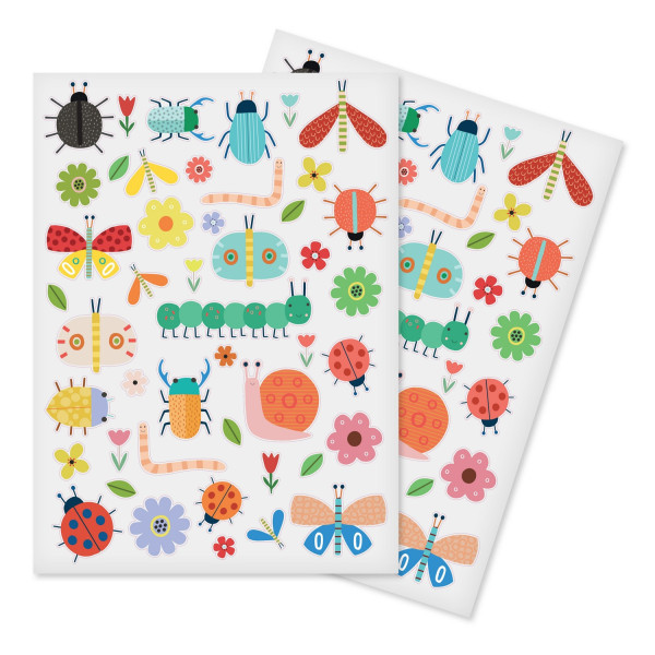 Gommettes - Coccinelles - Papillons - Fleurs - 92 pièces - Ctop