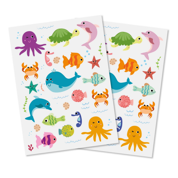 Gommettes - Thème animaux marins - 62 pièces - Ctop