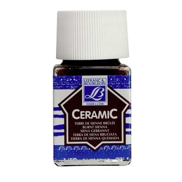 Peinture pour céramique - Terre de Sienne - Lefranc Bourgeois - Flacon de 50ml