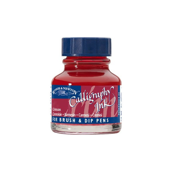 Encre pour calligraphie - Cramoisie - Winsor et Newton - Flacon de 30ml - Beaux-arts
