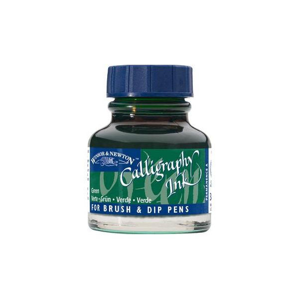 Encre pour calligraphie - Vert - Winsor et Newton - Flacon de 30ml - Beaux-arts