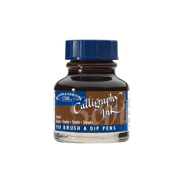 Encre pour calligraphie - Sépia - Winsor et Newton - Flacon de 30ml - Beaux-arts