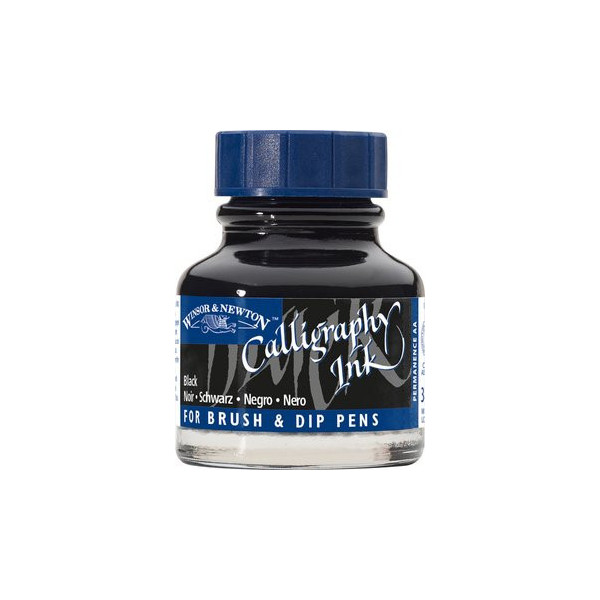 Encre pour calligraphie - Noir - Winsor et Newton - Flacon de 30ml - Beaux-arts
