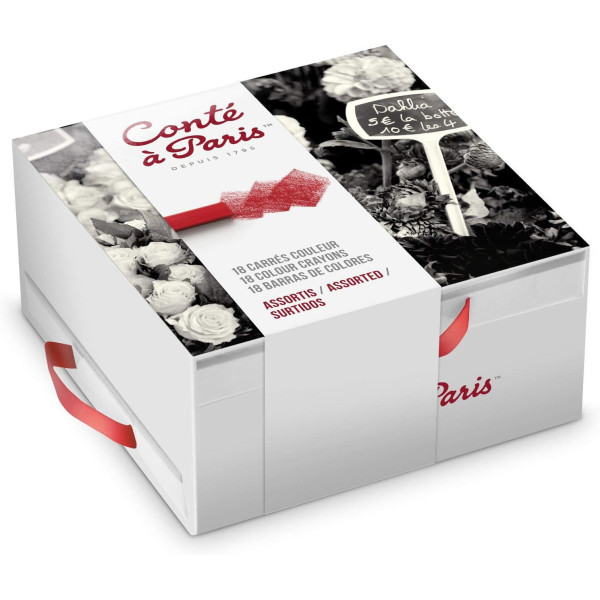 Carrés couleur - Coffret de 18 couleurs - Conté à Paris - Assortiment