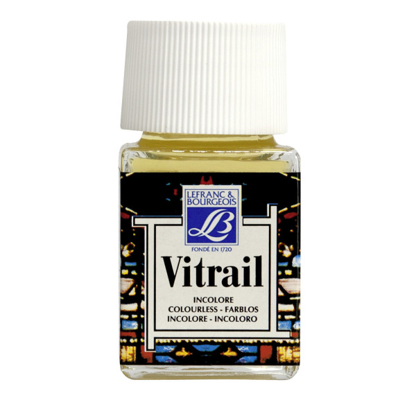 Peinture vitrail - Lefranc Bourgeois - Transparent - Incolore - Flacon de 50ml