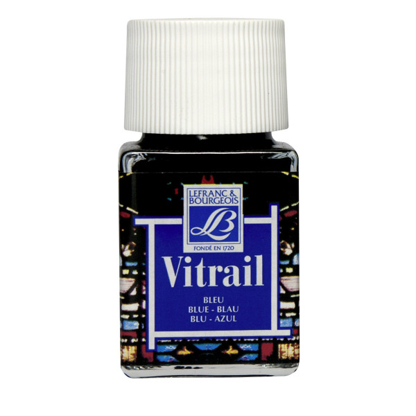 Peinture vitrail - Lefranc Bourgeois - Bleu - Flacon de 50ml