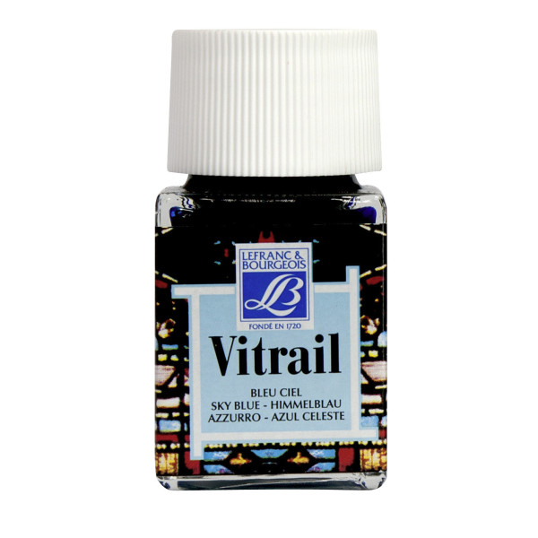 Peinture vitrail - Lefranc Bourgeois - Bleu ciel - Flacon de 50ml