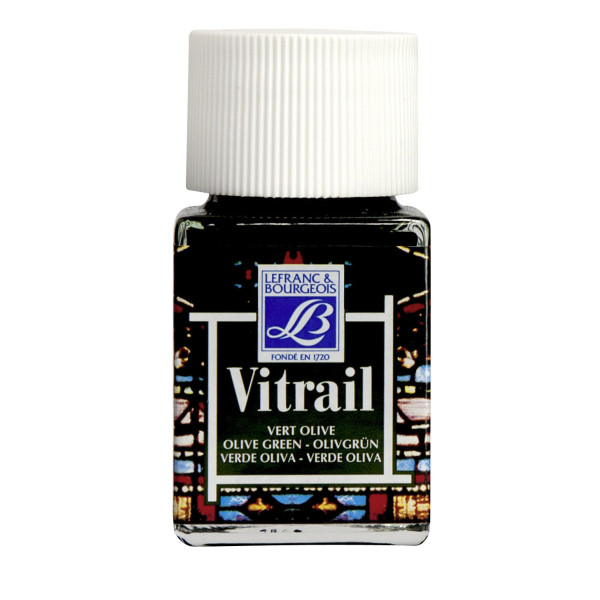 Peinture vitrail - Lefranc Bourgeois - Vert olive - Flacon de 50ml