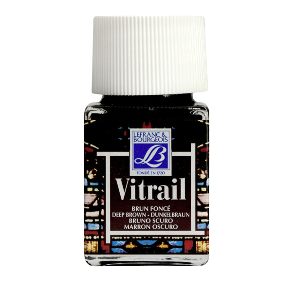Peinture vitrail - Lefranc Bourgeois - Brun foncé - Flacon de 50ml