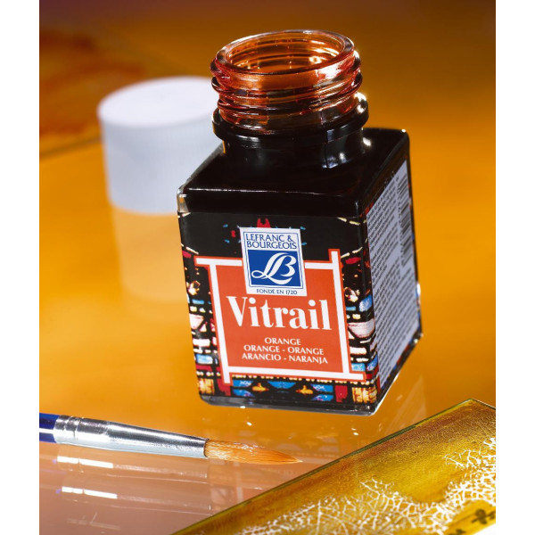 Peinture vitrail - Lefranc Bourgeois - Orange - Flacon de 50ml