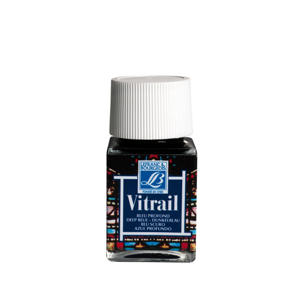 Peinture vitrail - Lefranc Bourgeois - Bleu profond - Flacon de 50ml