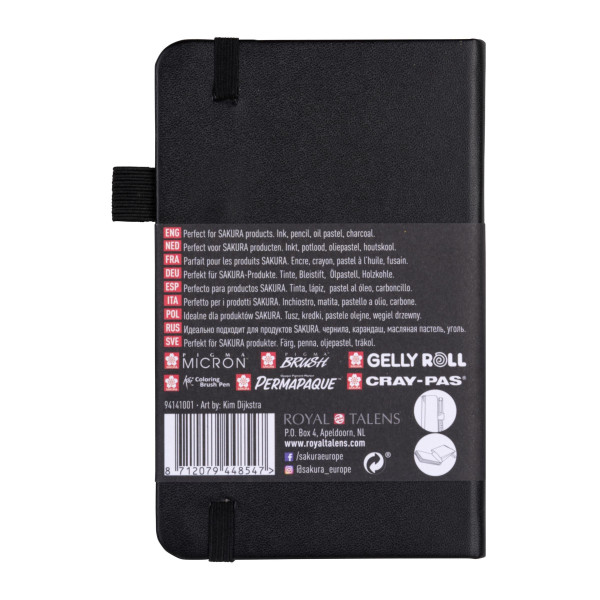 Carnet - Croquis - Dessin - Notes - 9x14cm - 80pages - Couverture noire - Sakura
