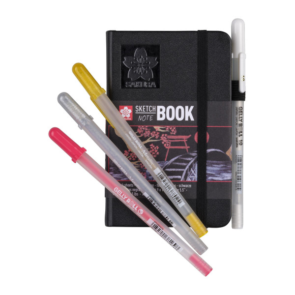 Carnet - Croquis - Dessin - Notes - 9x14cm - 80pages - Couverture noire - Sakura