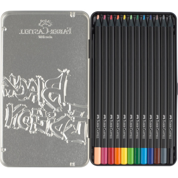 Crayons de couleur - Coloriage - Boîte métal de 12 crayons - Faber-Castell - Black édition