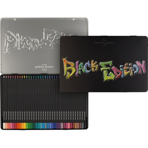 Crayons de couleur - Coloriage - Boîte métal de 36 crayons - Faber-Castell - Black édition