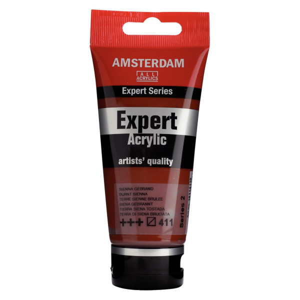 Tube de peinture acrylique - Terre de Sienne brûlée 411 - Expert Acrylic - Amsterdam